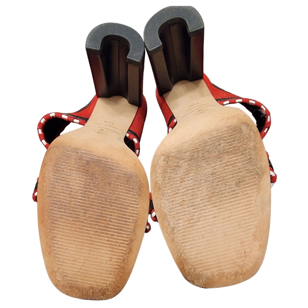 Antonio Melani Red and Black Strappy Sandals - Picture 4 of 4